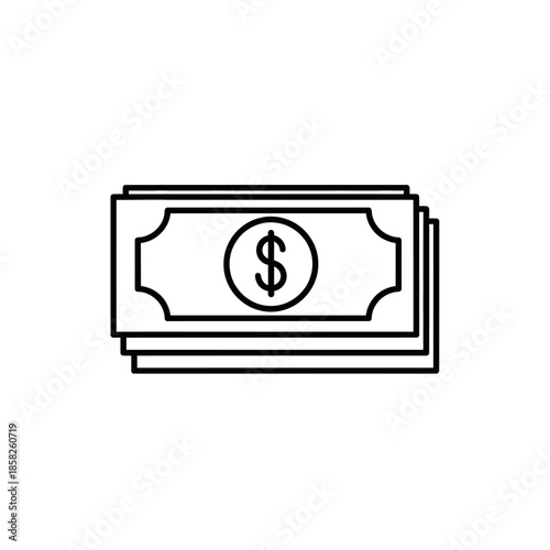 Minimalist Illustration of Dollar Banknotes for Financial or Banking Content