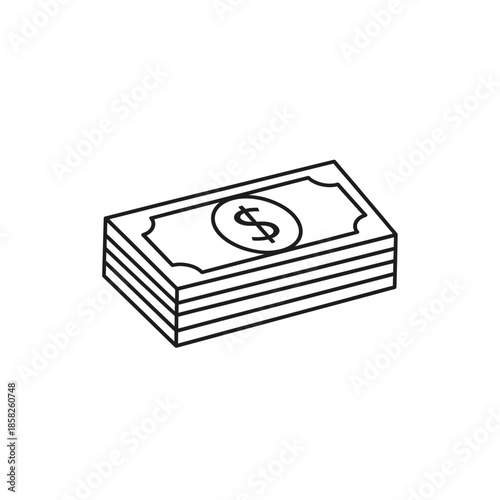 Minimalist Illustration of a Stack of Cash for Financial or Business Concepts