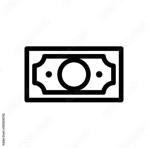 Minimalist Illustration of a Currency Note for Financial and Banking Concepts