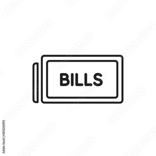 Minimalist Illustration of a Wallet with Bills for Financial Concepts