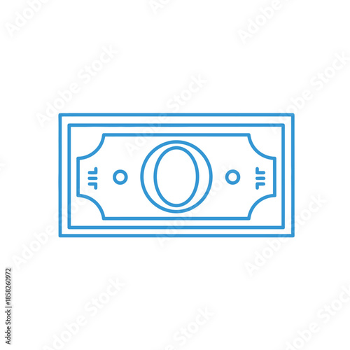Minimalist Illustration of Paper Currency Banknote for Financial Themes