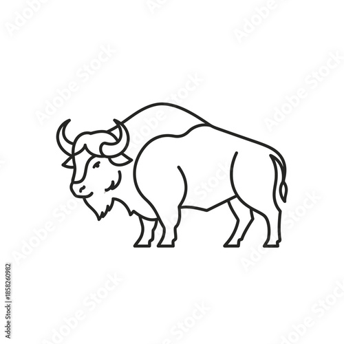 Minimalist Line Art Illustration of a Bull for Finance and Agriculture Themes