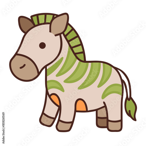 Cute cartoon hippo character illustration with a big smile in a fun wildlife style