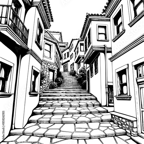 narrow street in the old town