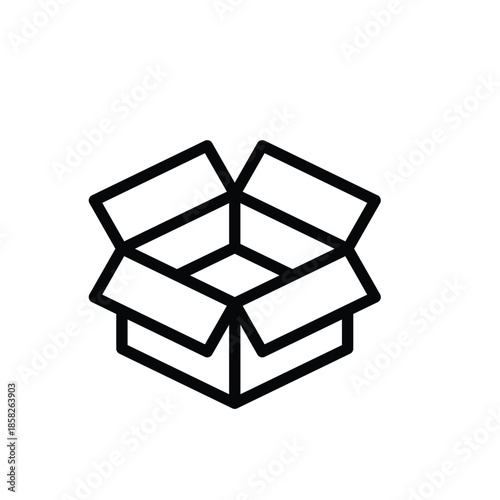 open product cardboard carton outline icon vector design good for web or mobile app
