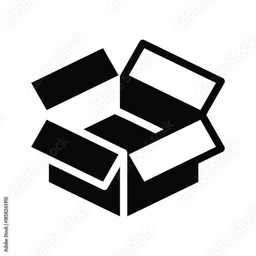 open product cardboard carton solid icon vector design good for web or mobile app