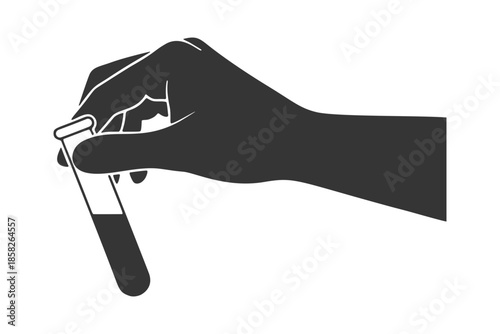 試験管を持つ手のシルエットアイコン