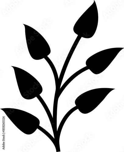 Meadow Wild Plants Silhouette for Floral Nature Design