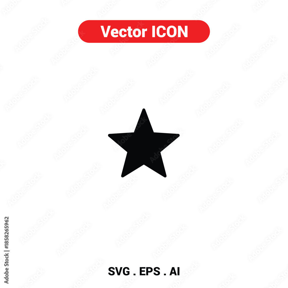 Obraz premium Vector icon of a black star shining brightly with a minimalist aesthetic