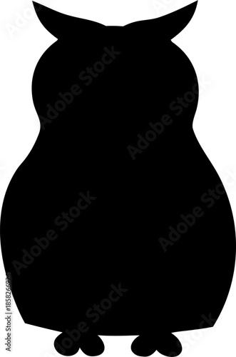 Owl Silhouette Isolated Black Night Wildlife Graphic