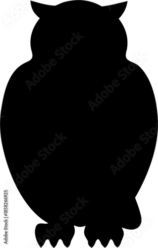 Owl Silhouette Isolated Black Night Wildlife Graphic