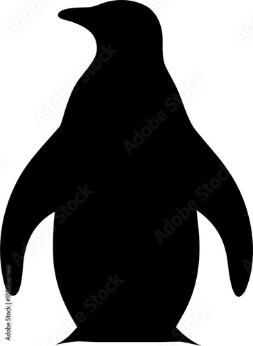 Penguin Silhouette Vector – Antarctic Bird Minimal Illustration