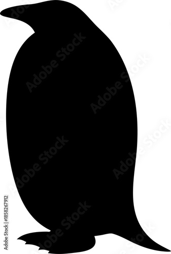 Penguin Silhouette Vector – Antarctic Bird Minimal Illustration