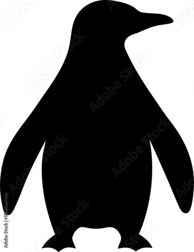 Penguin Silhouette Vector – Antarctic Bird Minimal Illustration