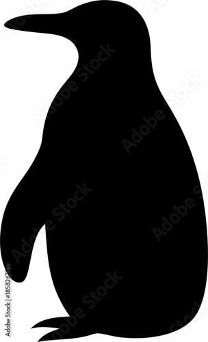 Penguin Silhouette Vector – Antarctic Bird Minimal Illustration