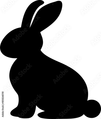 Bunny Rabbit Silhouette Icon for Nature Logo Design
