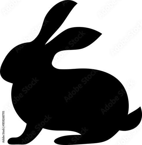 Bunny Rabbit Silhouette Icon for Nature Logo Design