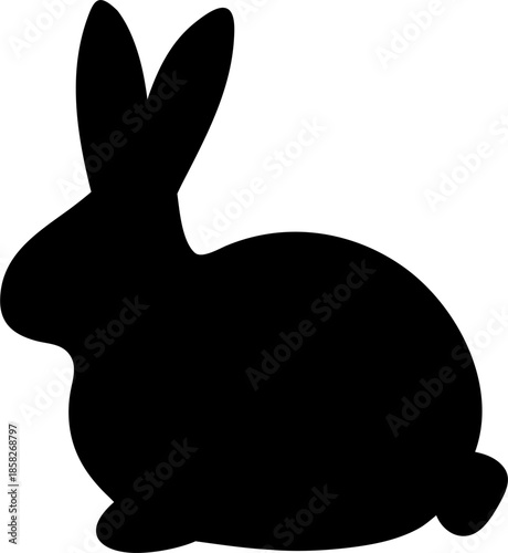 Bunny Rabbit Silhouette Icon for Nature Logo Design