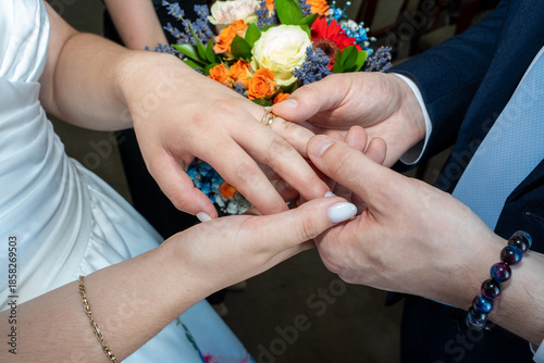 Bride and groom wedding ceremony