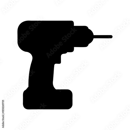 silhouette of a drill