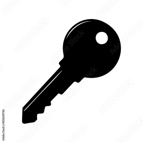 A simple black and white illustration of a common cylindrical pin tumbler key