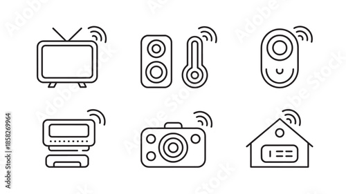 Smart Home Devices Line Icons