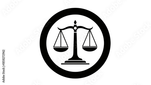Black and White Symbol of Justice Scales of Balance.