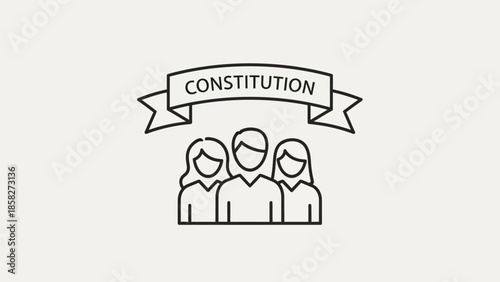 Constitution Symbol Representing People and Law.