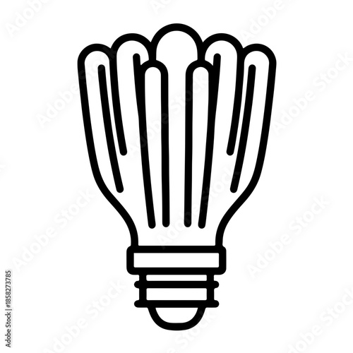 Compact fluorescent light bulb vector icon