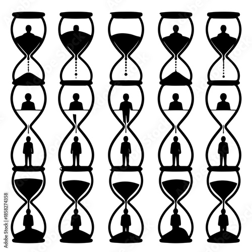Hourglass people silhouette pattern