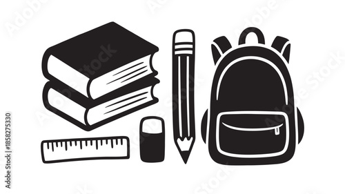 School Backpack Books Pencil Stationery