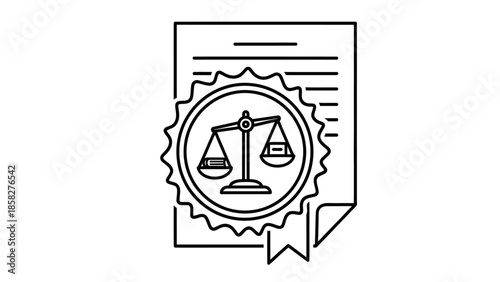 Legal Document with Scales of Justice Emblem.