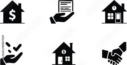 House icons set real estate vector illustration button symbols design concept