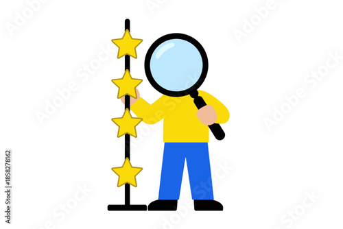 Cartoon astronaut holding yellow stars on a stick