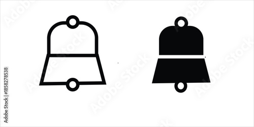 Door bell icon with simple black and white color