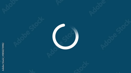 Animation of a loading spinning load wheel. Waiting for download. White circle on a black isolated background.loading wheel oval graphic animation spinning on transparent background.4k video