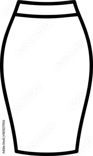 Holiday pencil skirt silhouette.eps