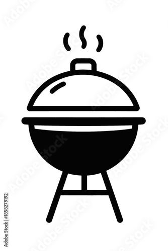 Grill with smoke isolated on transparent background