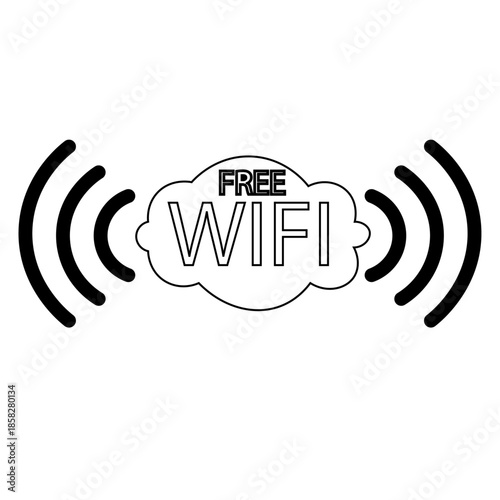 Free Wifi Icon Connection Sharing Symbol Stock Vector