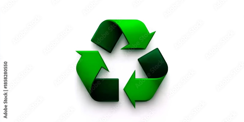 Obraz premium Green recycling symbol representing sustainability and environmental protection