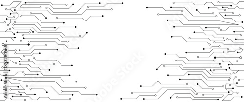 Abstract digital background with technology circuit board texture. Electronic motherboard illustration. Communication and engineering concept. Vector illustration.
