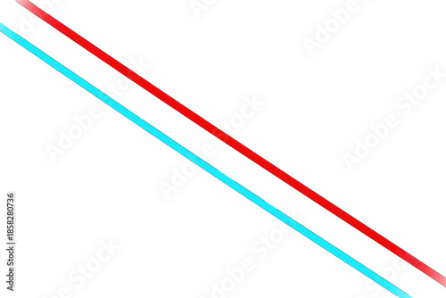 Vibrant red and teal neon light trails