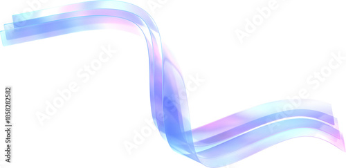 3D Shimmering flowy glass ribbon
