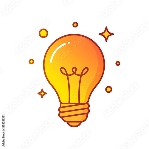 Bright idea concept with a glowing light bulb icon illuminating innovation and creativity