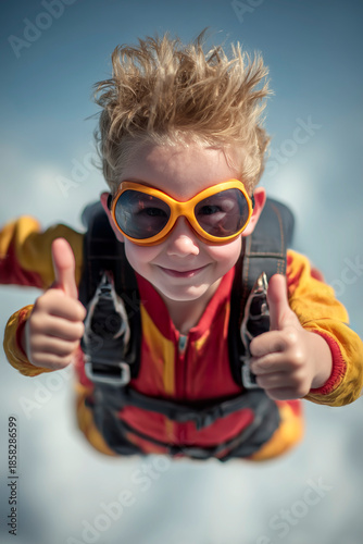 People skydiving from 30,000 feet altitude