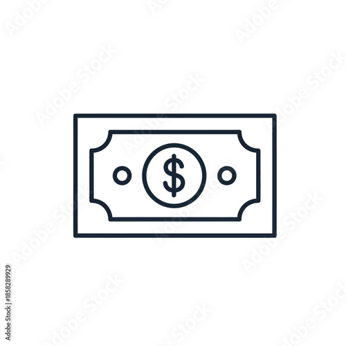 Free Download Minimalist Line Drawing of a Paper Currency Bill for Financial or Economic Themes - GFXLoad