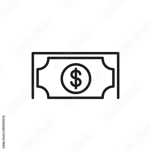 Free Download Minimalist Line Drawing of Money or Currency Icon for Financial and Business Use - GFXLoad
