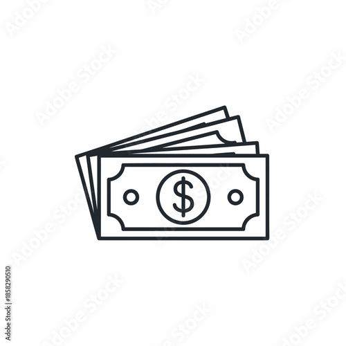 Simple Illustration of Cash Money Currency for Financial or Business Use