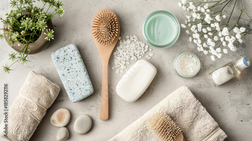 Clean Beauty Wellness Flat Lay With Natural Skincare Products