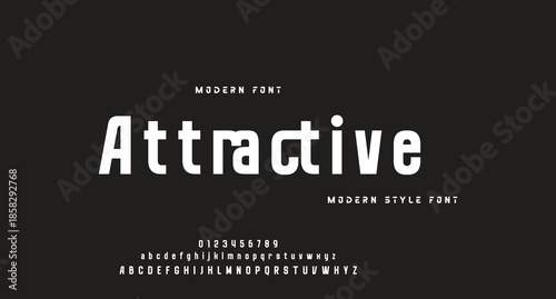 Modern Bold Font. Regular Italic Number Typography urban style alphabet fonts for fashion, sport, technology, digital, movie, logo design, vector illustration
